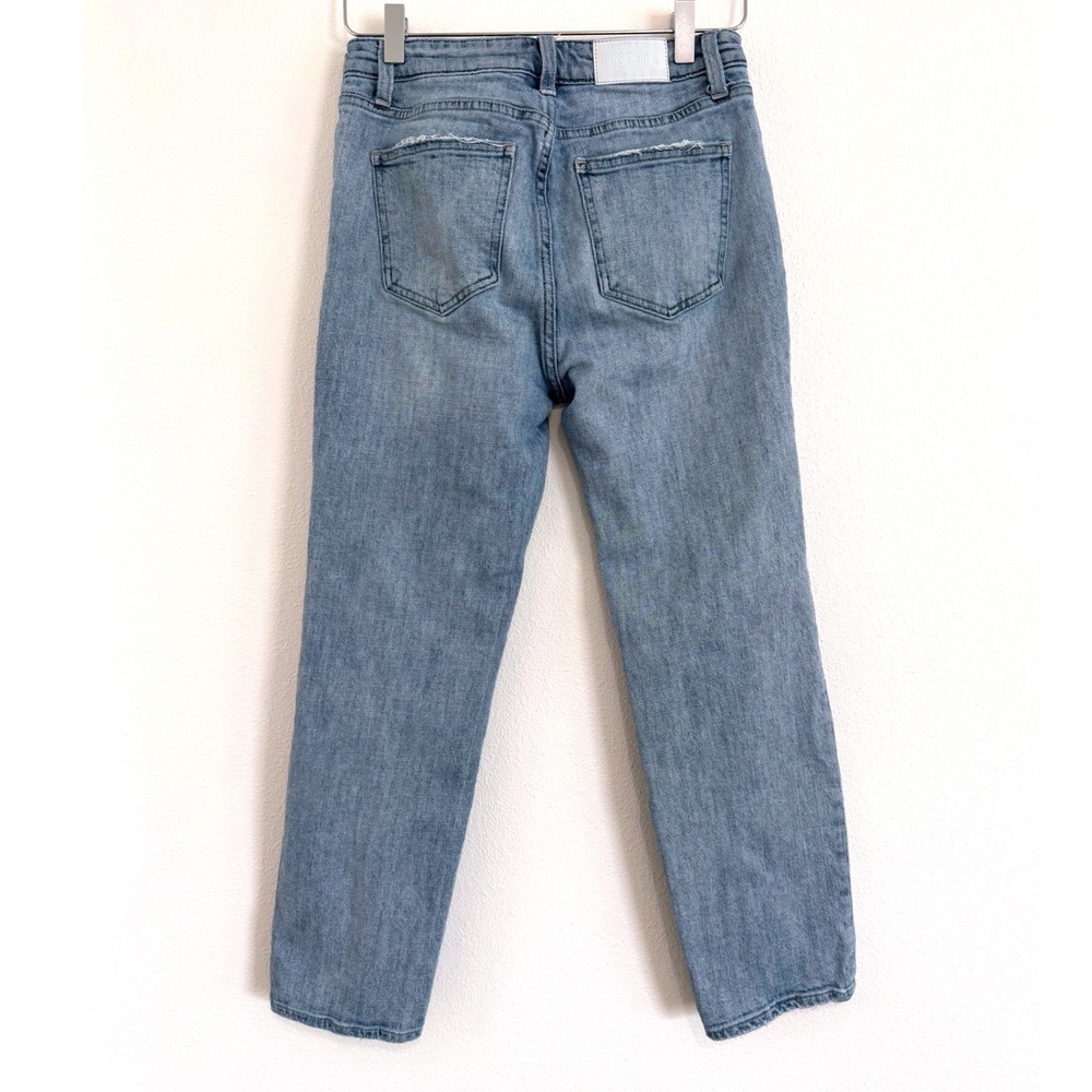 Pistola Women's High Rise Distressed Straight Leg Jeans - Light Wash - Picture 5 of 5
